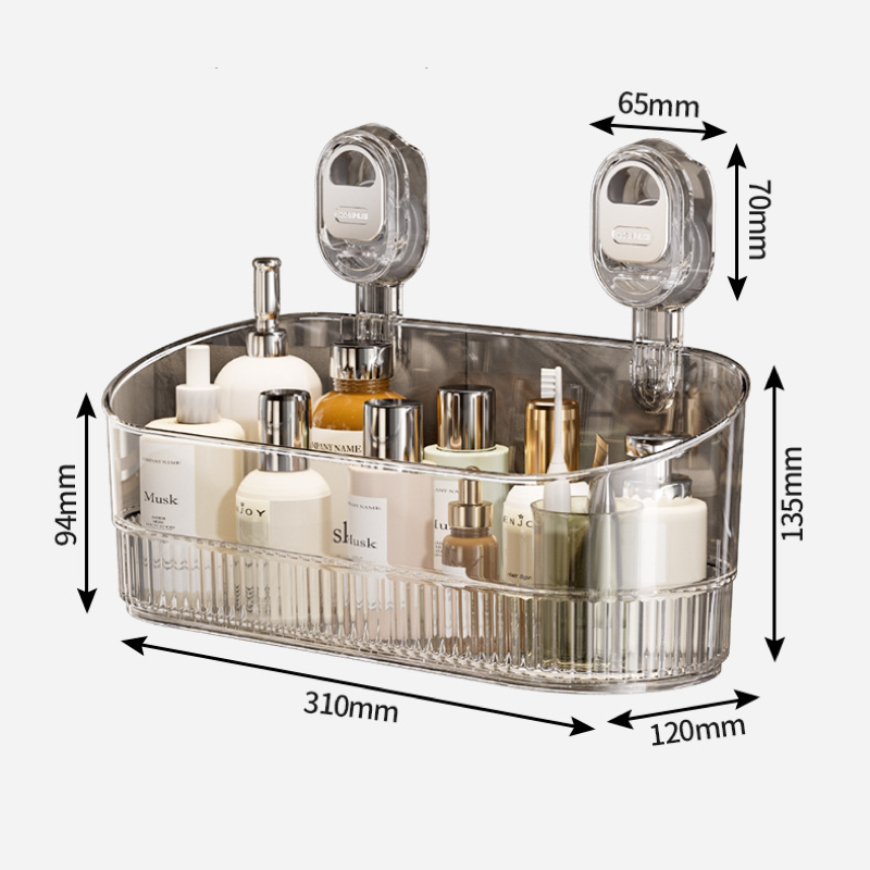 Suction cup storage rack, bathroom storage, kitchen storage