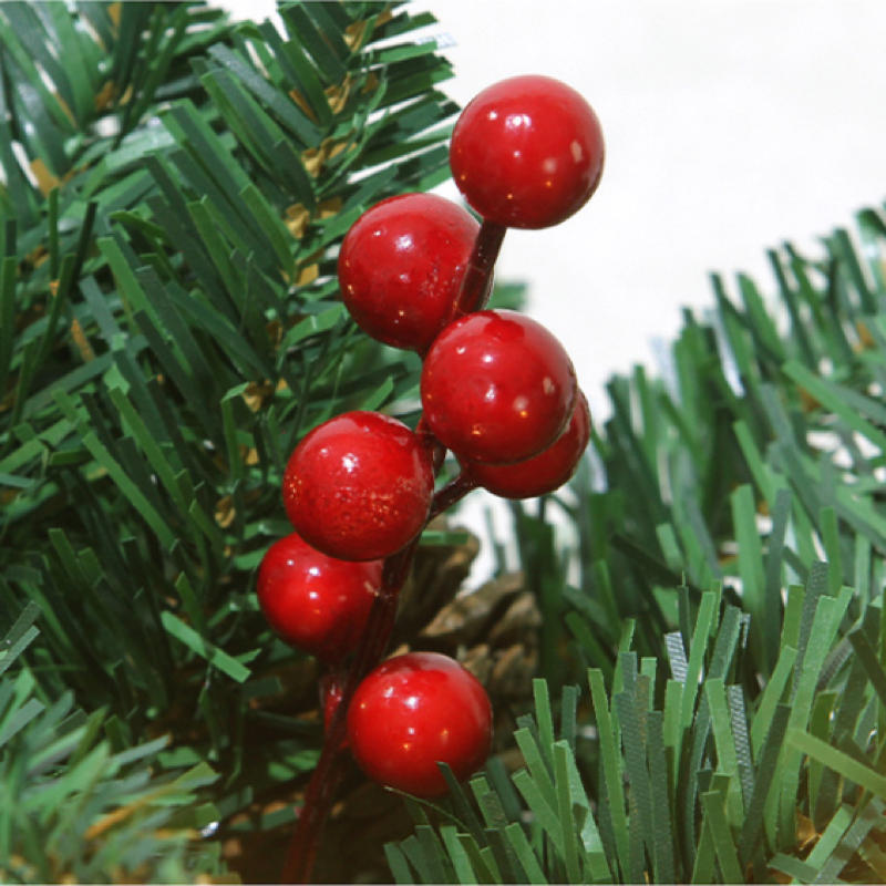 2.7-meter red berry rattan Christmas decoration PVC Christmas rattan with lights and battery box