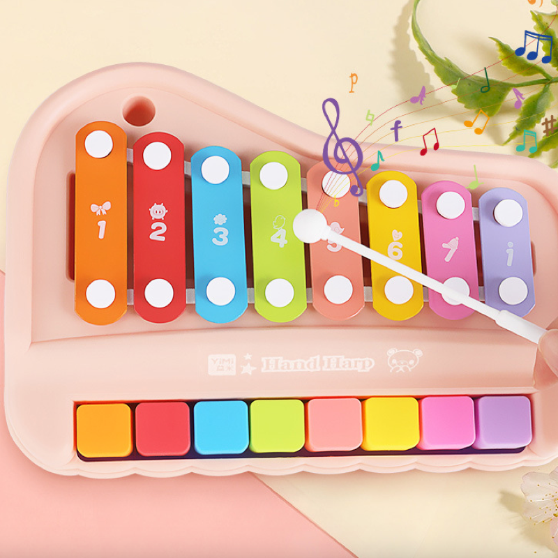 Puzzle hand percussion baby 2-in-1 xylophone instrument music toy piano