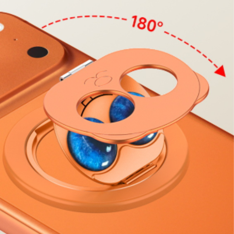 Magnetic double-folding rotating stand, adjustable ring buckle portable phone holder