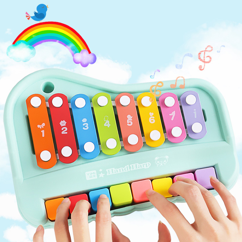 Puzzle hand percussion baby 2-in-1 xylophone instrument music toy piano