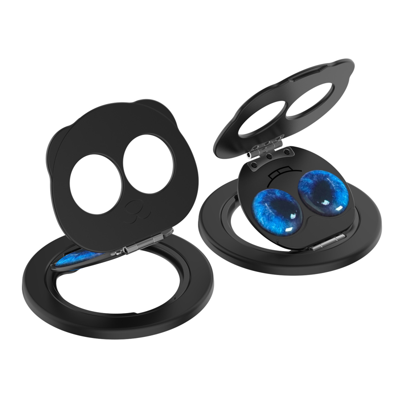 Magnetic double-folding rotating stand, adjustable ring buckle portable phone holder