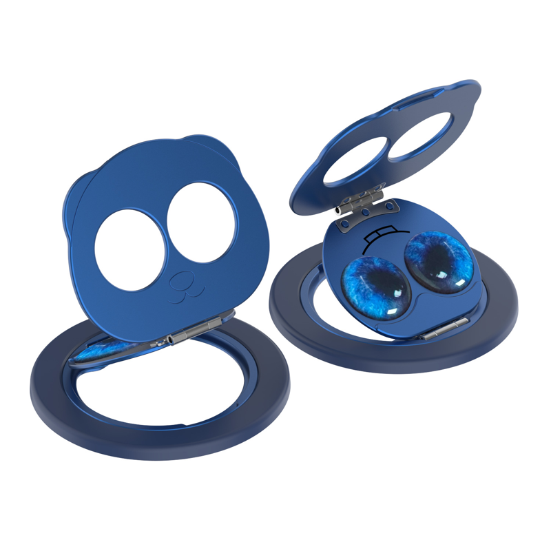 Magnetic double-folding rotating stand, adjustable ring buckle portable phone holder