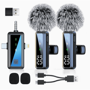 New Wireless Lavalier Microphone ，Portable Mini Mic for Outdoor, Live Streaming, Mobile & Computer, Bluetooth Audio Recording